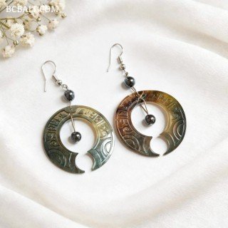 Hot Sale Resin Shell Earrings Best Quality by Balinese Artisans